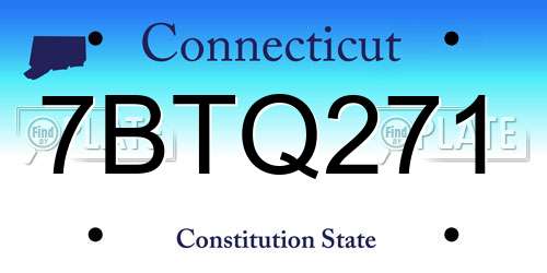7BTQ271 Connecticut License Plate