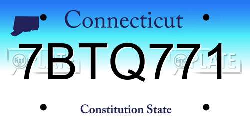 7BTQ771 Connecticut License Plate