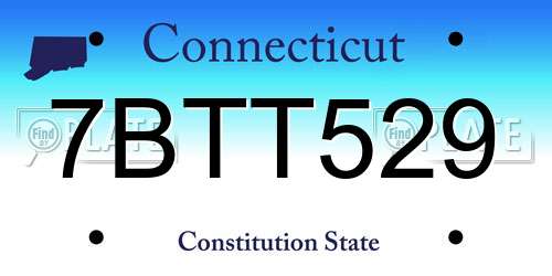 7BTT529 Connecticut License Plate