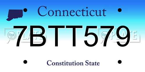 7BTT579 Connecticut License Plate