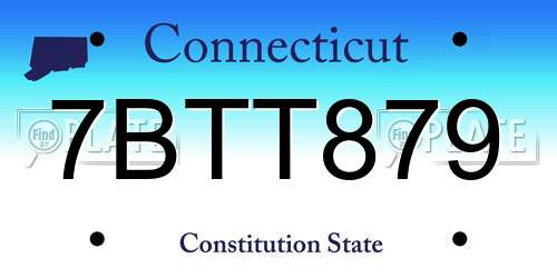 7BTT879 Connecticut License Plate