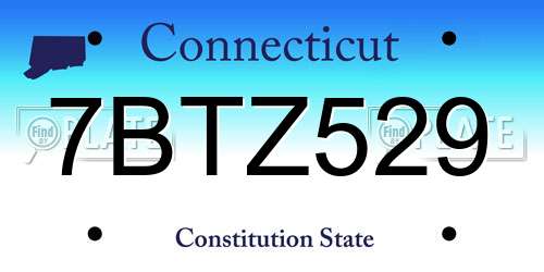 7BTZ529 Connecticut License Plate