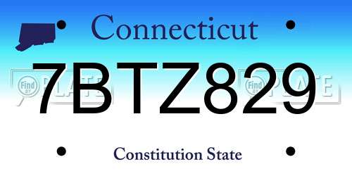 7BTZ829 Connecticut License Plate