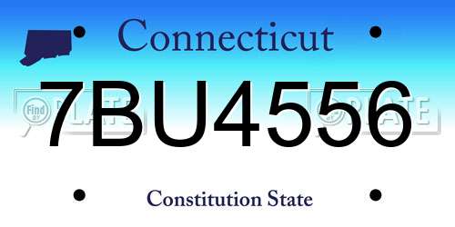 7BU4556 Connecticut License Plate