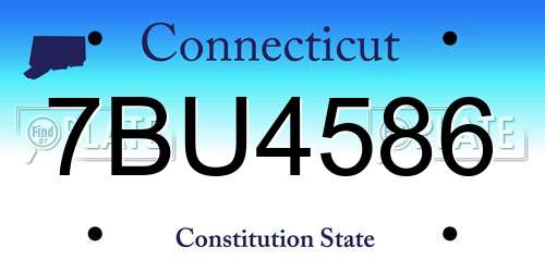 7BU4586 Connecticut License Plate