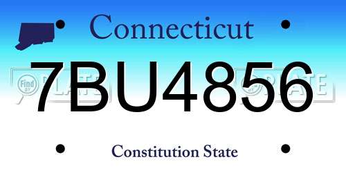 7BU4856 Connecticut License Plate
