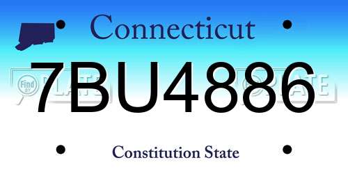 7BU4886 Connecticut License Plate