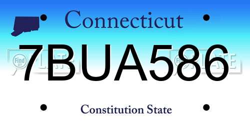 7BUA586 Connecticut License Plate
