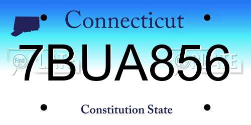 7BUA856 Connecticut License Plate