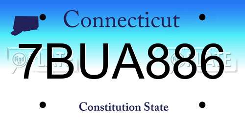 7BUA886 Connecticut License Plate