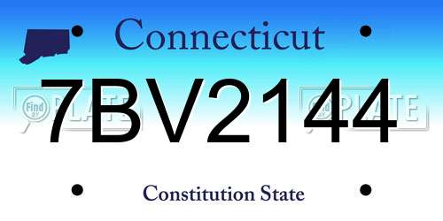 7BV2144 Connecticut License Plate