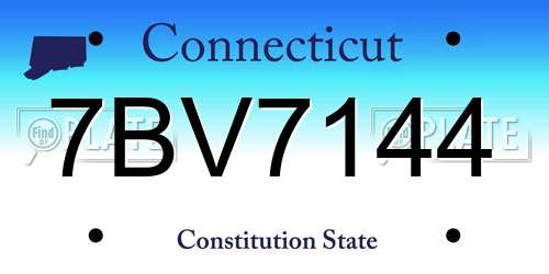 7BV7144 Connecticut License Plate