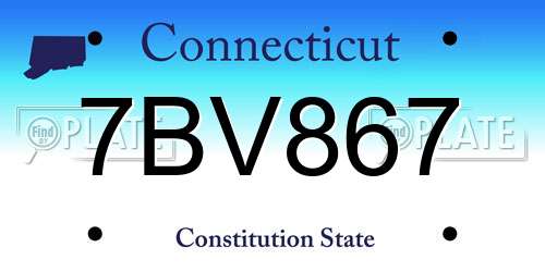 7BV867 Connecticut License Plate