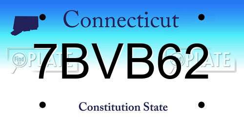 7BVB62 Connecticut License Plate