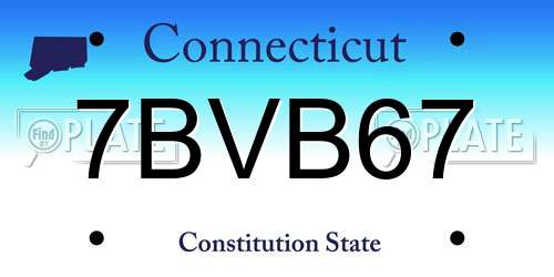 7BVB67 Connecticut License Plate