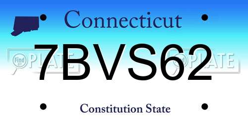 7BVS62 Connecticut License Plate