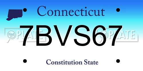 7BVS67 Connecticut License Plate