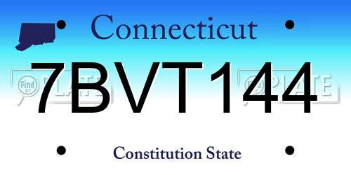 7BVT144 Connecticut License Plate