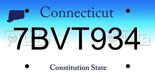 7BVT934 Connecticut License Plate