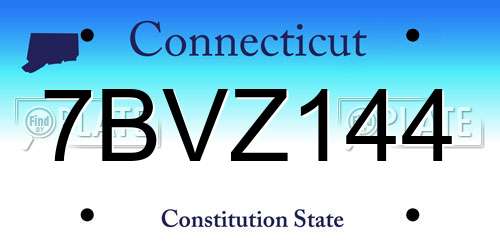 7BVZ144 Connecticut License Plate