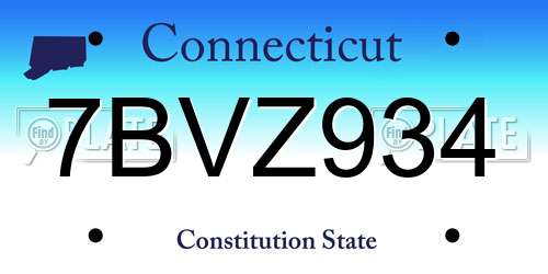 7BVZ934 Connecticut License Plate
