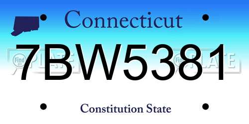 7BW5381 Connecticut License Plate