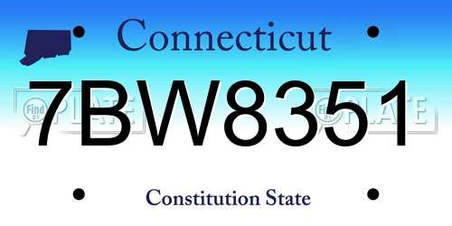 7BW8351 Connecticut License Plate