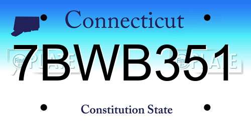 7BWB351 Connecticut License Plate