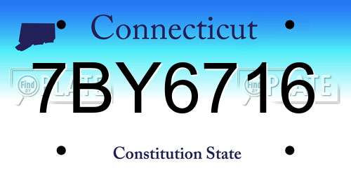 7BY6716 Connecticut License Plate