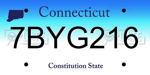 7BYG216 Connecticut License Plate