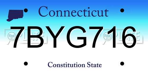 7BYG716 Connecticut License Plate