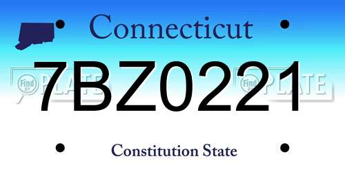 7BZ0221 Connecticut License Plate