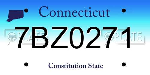 7BZ0271 Connecticut License Plate