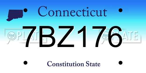 7BZ176 Connecticut License Plate