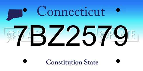 7BZ2579 Connecticut License Plate