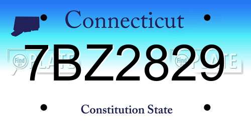 7BZ2829 Connecticut License Plate