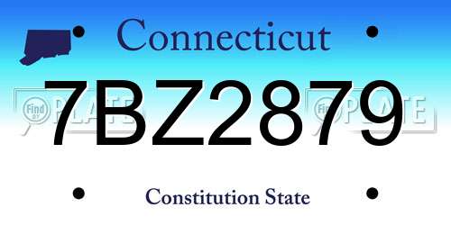 7BZ2879 Connecticut License Plate
