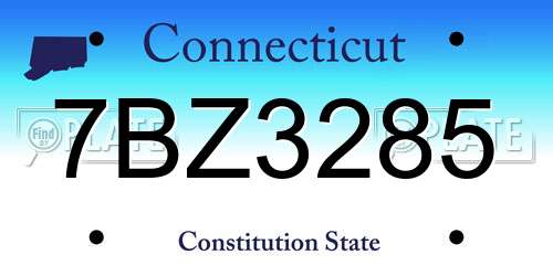 7BZ3285 Connecticut License Plate