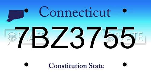 7BZ3755 Connecticut License Plate