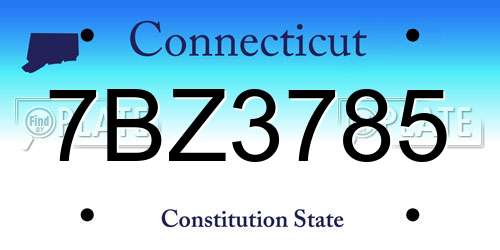 7BZ3785 Connecticut License Plate