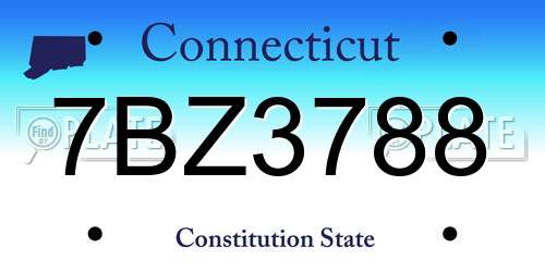 7BZ3788 Connecticut License Plate