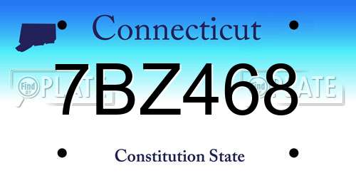 7BZ468 Connecticut License Plate