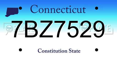 7BZ7529 Connecticut License Plate