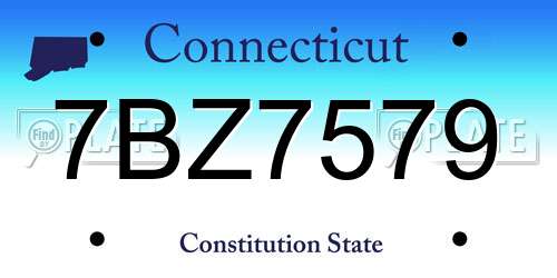 7BZ7579 Connecticut License Plate
