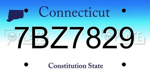 7BZ7829 Connecticut License Plate
