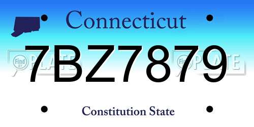 7BZ7879 Connecticut License Plate