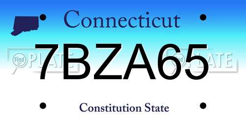 7BZA65 Connecticut License Plate