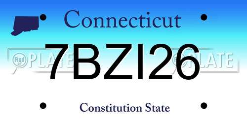 7BZI26 Connecticut License Plate