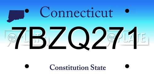 7BZQ271 Connecticut License Plate