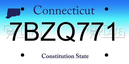 7BZQ771 Connecticut License Plate
